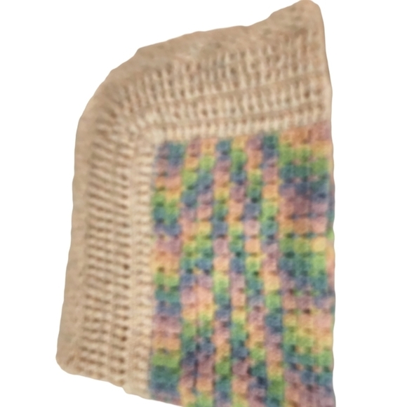 Handmade Crochet Baby Blanket Multi Color in the middle - Picture 2 of 4